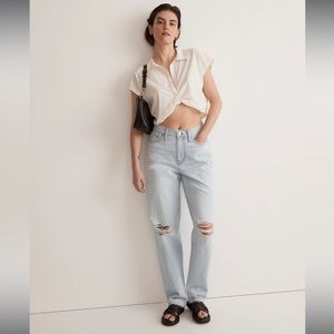 Madewell Slouchy Boyjean in Wrightlane Wash